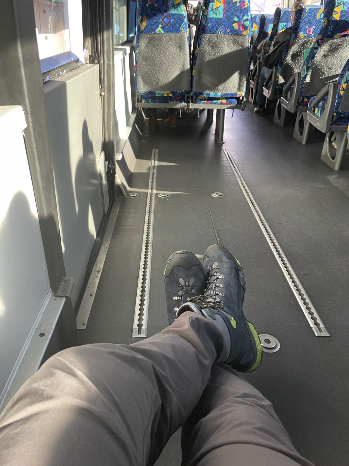 Lots of leg room on the bus to Devonport