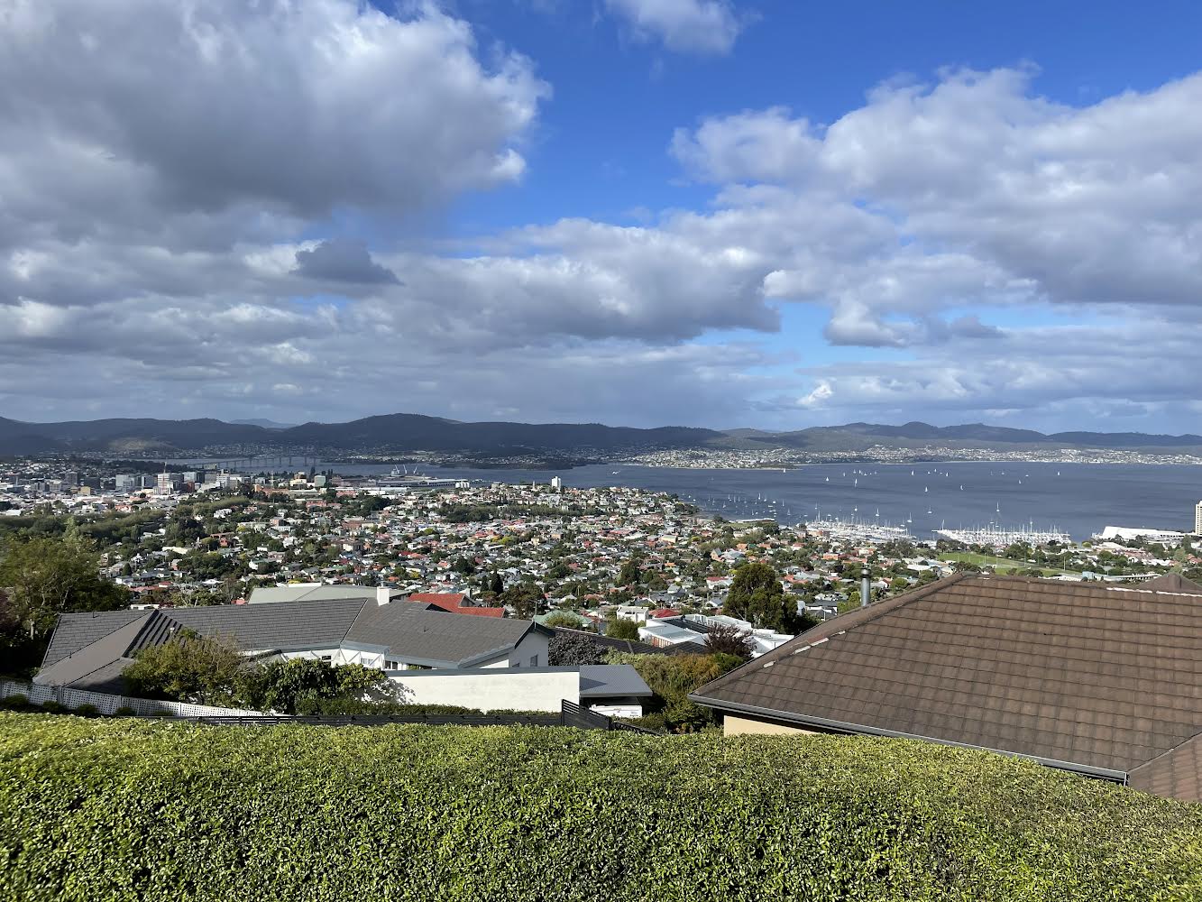 Hobart city view from the hills